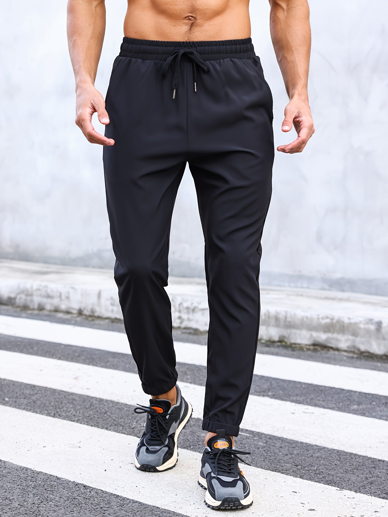 Men's Drawstring Joggers Sports Pants for Hiking Fitness