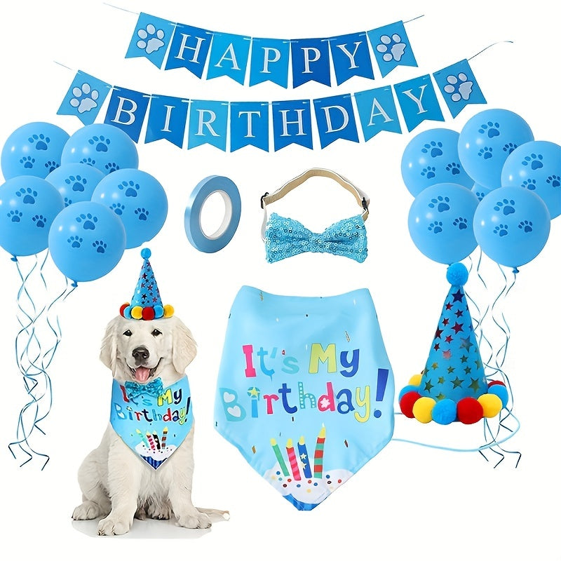 Dog Birthday Bandana & Hat Set - Pet Party Supplies