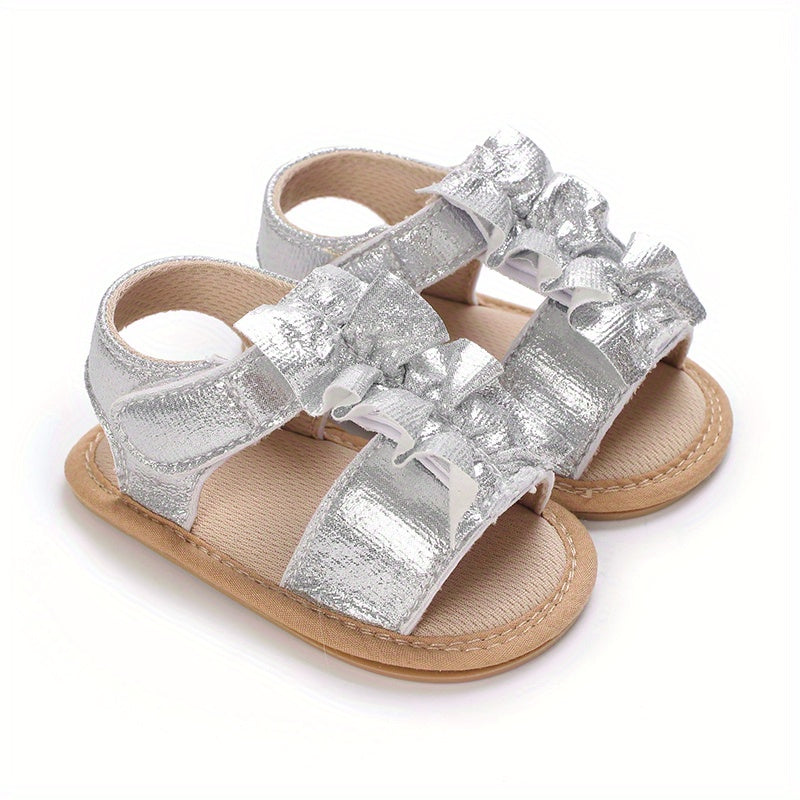 Girls Baby Ruffled Open Toe Sandals Breathable Soft Lightweight Sandals