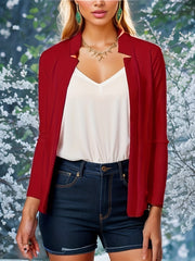 Casual Solid Loose Blazer Long Sleeve Open Front Office Work Coats