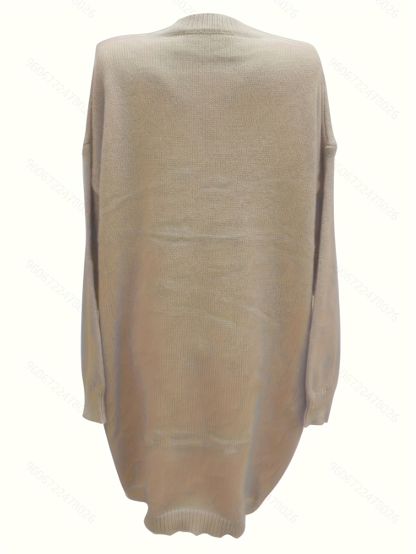 Casual Sweater Women's Plus Solid Long Sleeve Round Neck Jumper