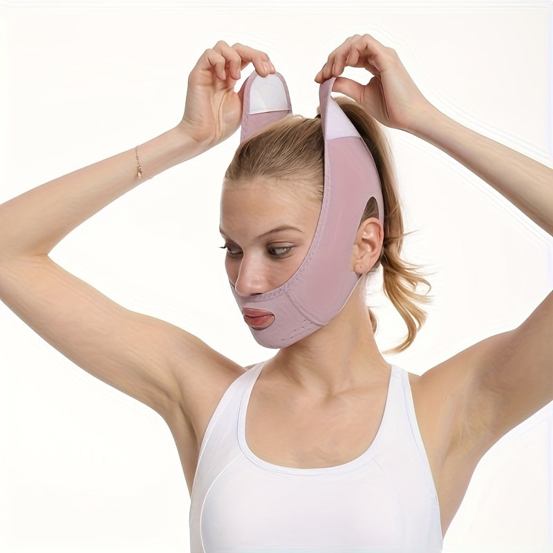 Purple Breathable V Face Mask Face Lifting Firming Strap Portable