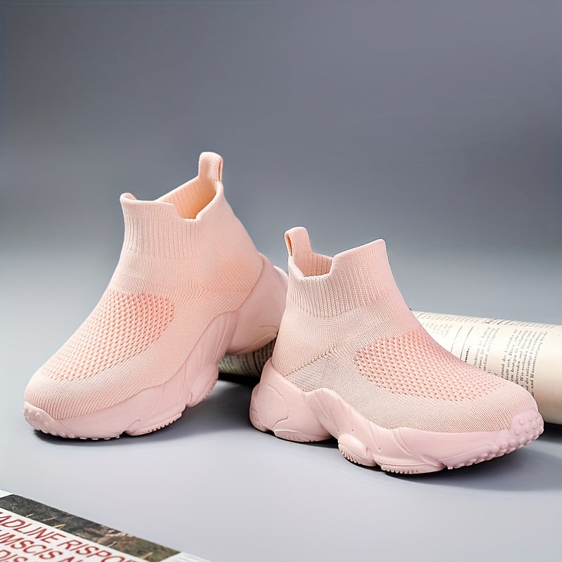 Boy's High Top Sock Shoes Non Slip Soft Sole Sneakers For Kids