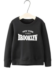 Girls Crew Neck Brooklyn Long Sleeve Sweatshirt Top Pullovers