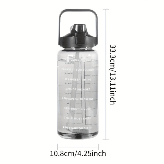 2000ml Portable Water Cup Lightweight Bottle Straw Fitness Outdoor Sports