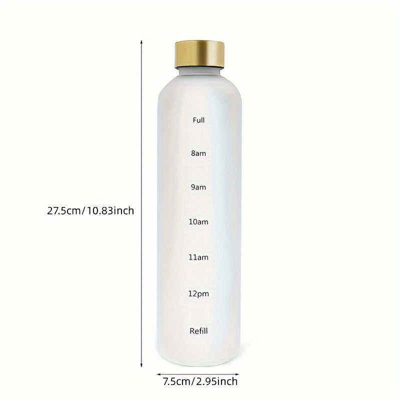 32oz Water Bottle Time Marker Motivational Reusable Leakproof BPA Frosted