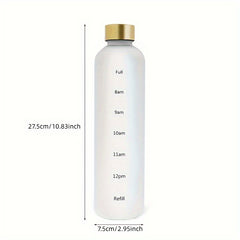 32oz Water Bottle Time Marker Motivational Reusable Leakproof BPA Frosted
