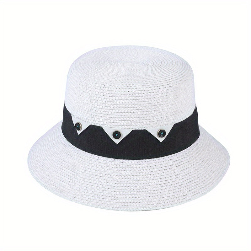 Stylish Straw Sun Hat UV Protection Breathable