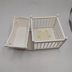 2pcs Cradle Bed and Beds Set for Dollhouses Mini Furniture Decor