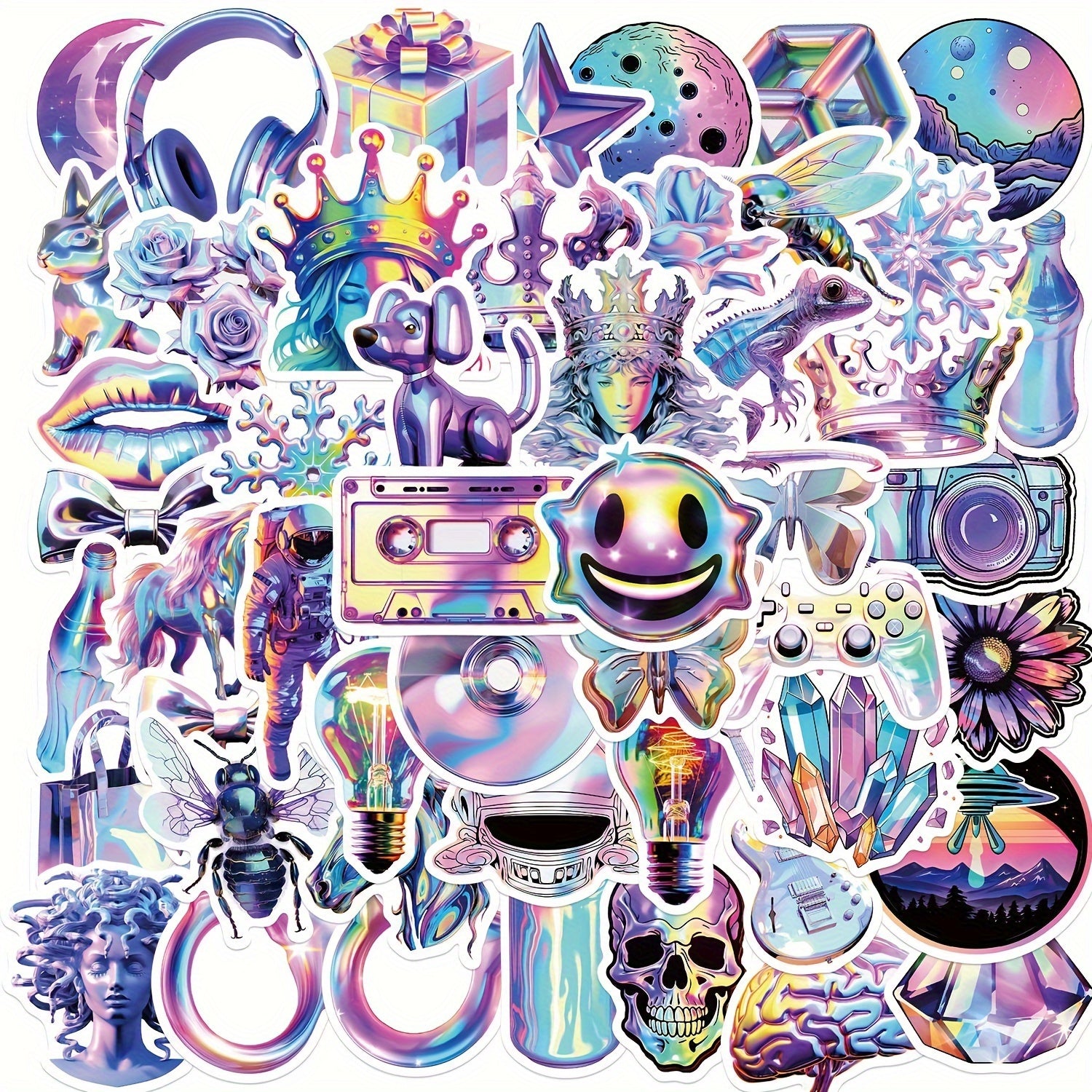50pcs Vaporwave Psychedelic Graffiti Stickers for Laptop DIY Deco