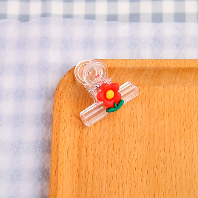 3pcs Cartoon Transparent Student Paper Clip Creative Plastic Snack Seal Clip