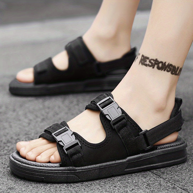 Men's Open Toe Graphic Print Sandals Non Slip Comfortable Beach Shoes Summer