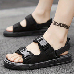 Men's Open Toe Graphic Print Sandals Non Slip Comfortable Beach Shoes Summer
