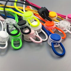 16pcs Round Ball Plastic Drawstring Cord Locks Double Hole Stopper