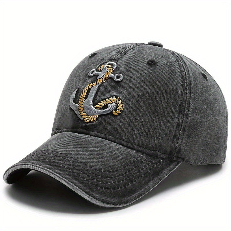 Meromibe Anchor Embroidered Baseball Cap Lightweight Adjustable Trucker Sun Hat