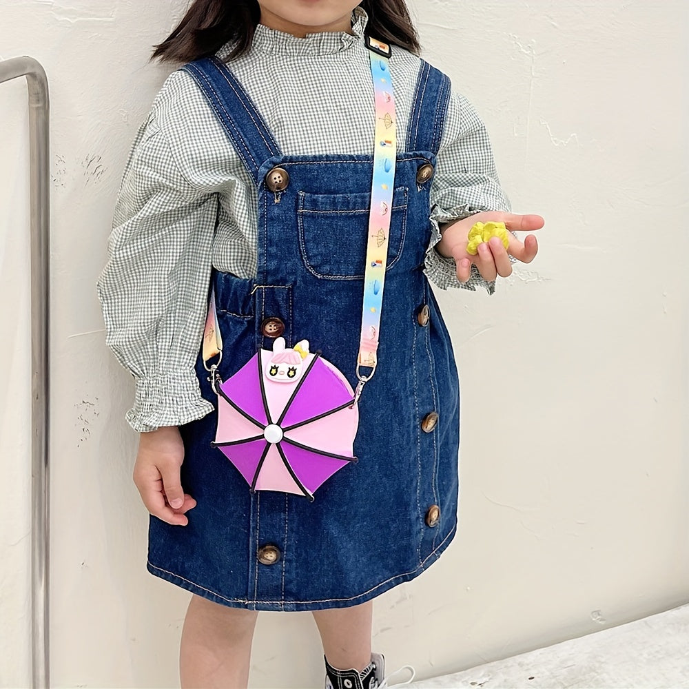 Umbrella Shape Silicone Shoulder Bag Children's Coin Purse Mini Crossbody Bag