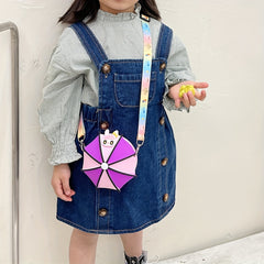 Umbrella Shape Silicone Shoulder Bag Children's Coin Purse Mini Crossbody Bag