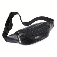 Waterproof PU Leather Waist Bag Fanny Pack for Outdoor Sports Hiking Travel