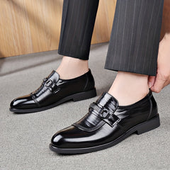 Men's Leather Oxford Shoes British Style Wear-resistant Non-slip Dress Shoes