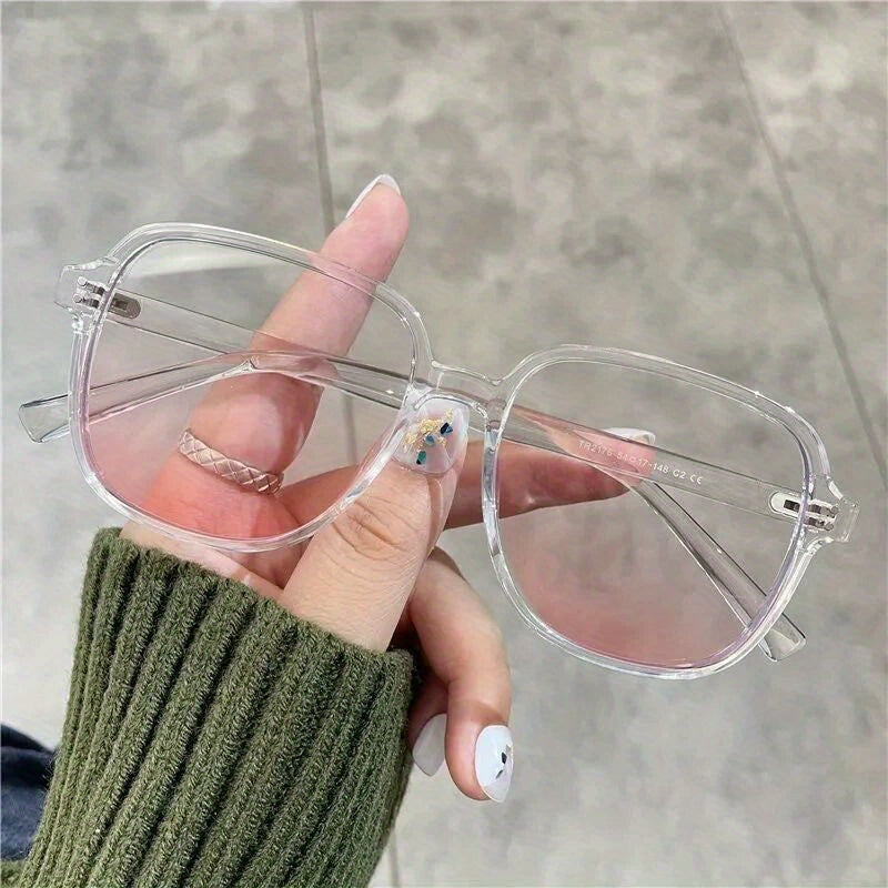 Gradient Round Frame Glasses Anti Light PC Eyewear For Men