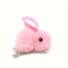 2pcs Baby Girls Plush Rabbit Hair Clips Princess Decorative Hair Accessories