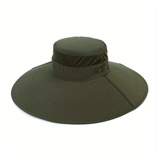 Large Brim Waterproof Bucket Hat for Outdoor Sun Protection
