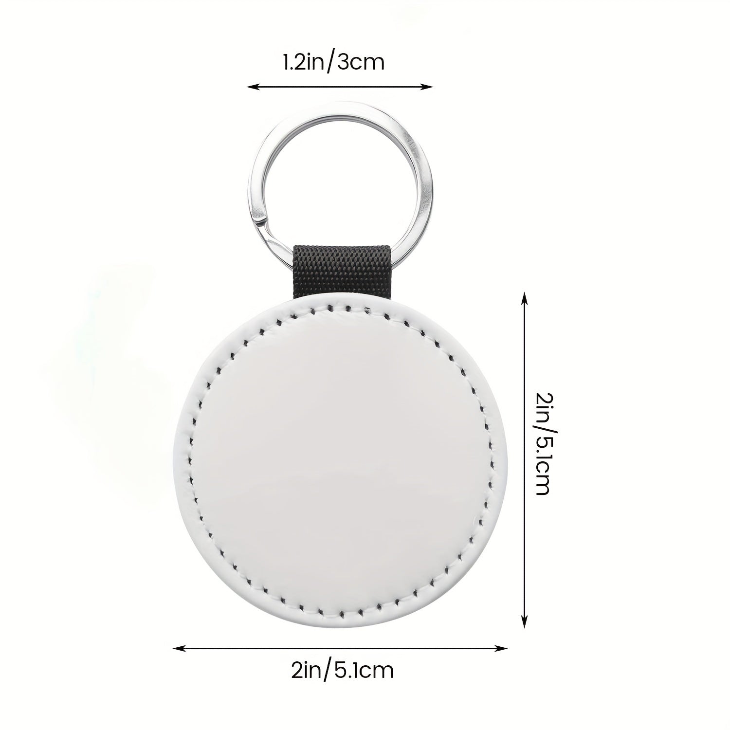 8pcs Sublimation Blank Leather Heart Keychain Backpack Keyring