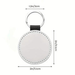 8pcs Sublimation Blank Leather Heart Keychain Backpack Keyring