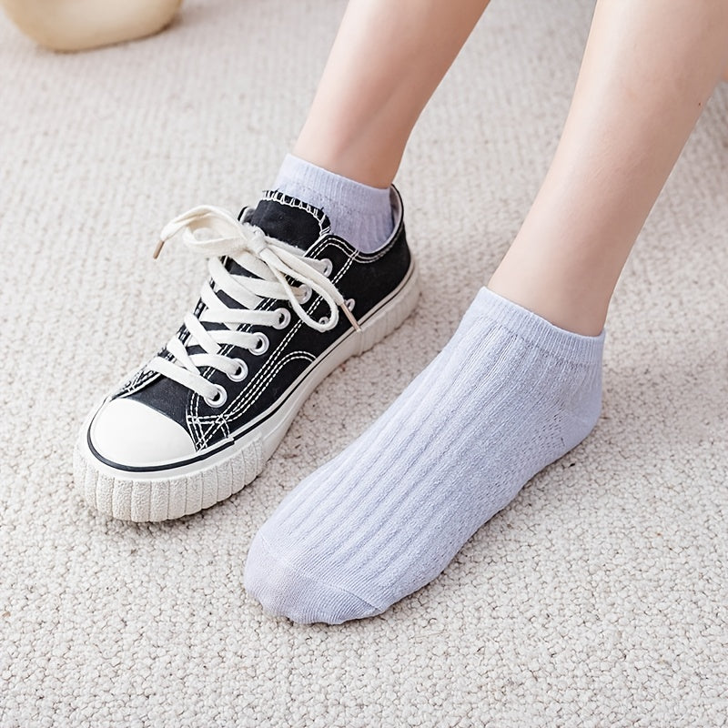 5 Pairs Women's No Show Socks Breathable Low Cut Ankle Stockings