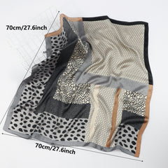 Men's Leopard Spotted Square Scarf for Daily Style