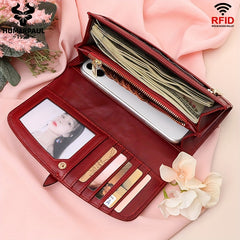 Long Capacity Leather Handbag for Women and Men
