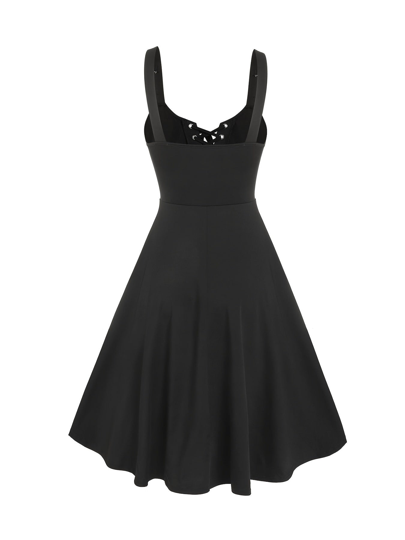 Zipper Tie Front Dress Casual Backless Solid Midi Dress Women's Clothing