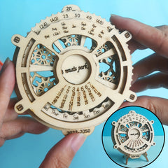 3D Wooden Puzzle Perpetual Calendar Mechanical Gears Toy