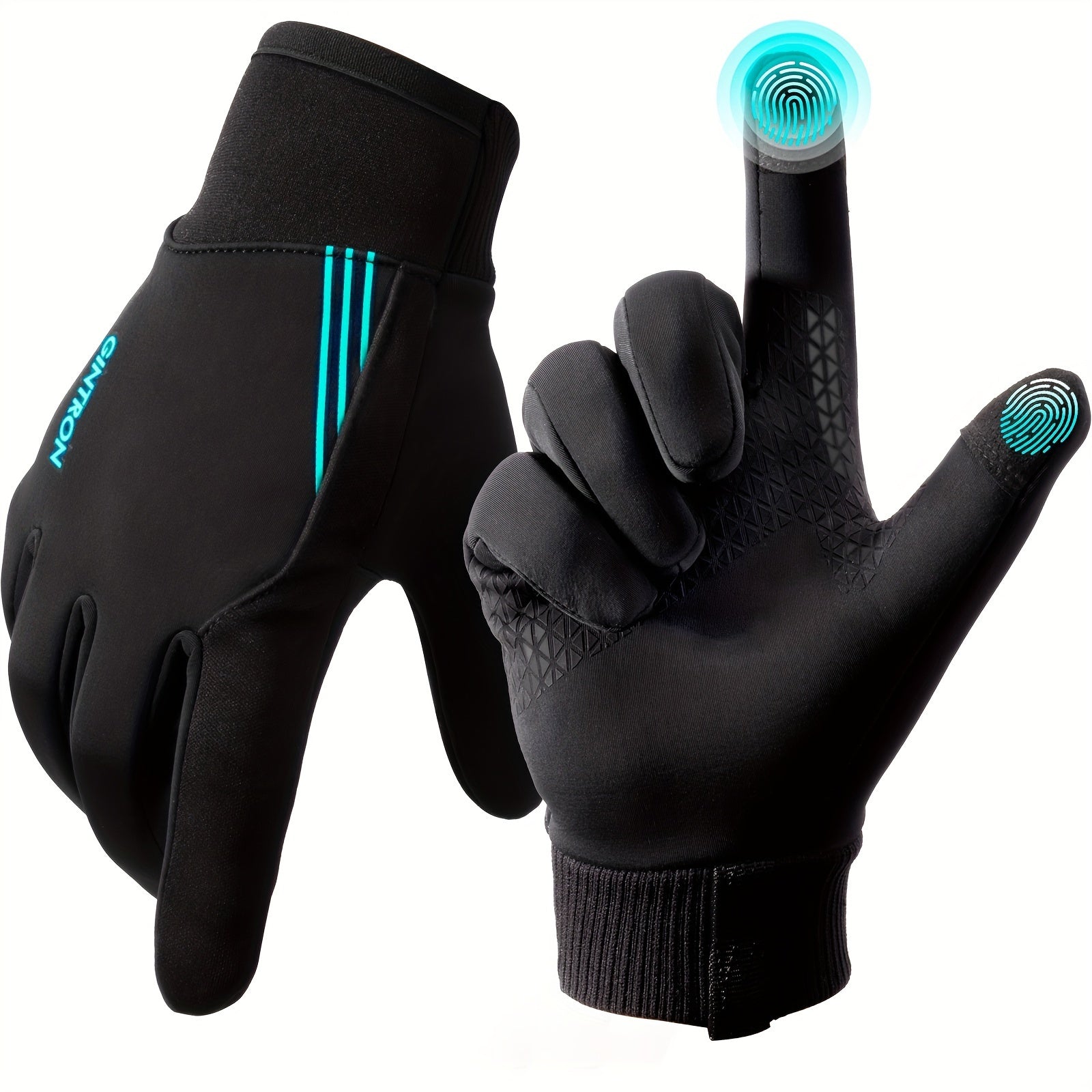 Touch Screen Winter Gloves for Men Women - Windproof Waterproof Running Gloves