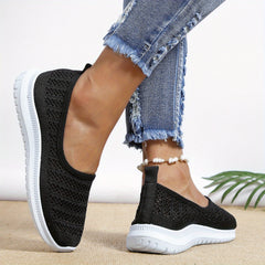 Women's Breathable Mesh Knit Shoes Slip On Sneakers Comfortable Lightweight