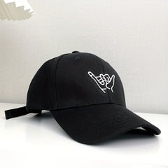 2pcs Gesture Embroidered Bucket Hat Set Unisex Sun Hat