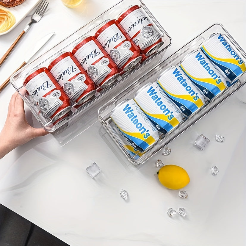 Clear Refrigerator Beverage Holder Can Storage Rack Drawer, Double Layer