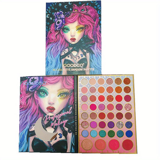 46-Shade Matte & Pearly Eyeshadow Palette for Anime Girl Makeup