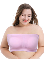 3 Pack Plus Size Seamless Tube Bra Set Women's Plus Medium Stretch Bra Set
