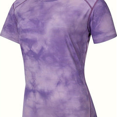 Tie Dye Crew Neck T Shirt Quick Drying Short Sleeve Tee