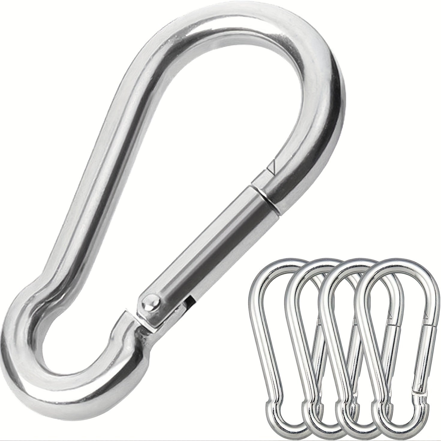 5pcs Stainless Steel Spring Snap Hook Small Metal Locking Buckle Clip