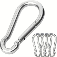 5pcs Stainless Steel Spring Snap Hook Small Metal Locking Buckle Clip