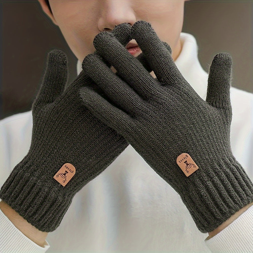 Fleece Lined Warm Gloves for Women Men Anti Slip Thermal Touch Screen Glove