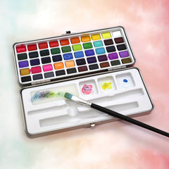 Seamiart 100 Colors Solid Watercolor Pigment Set Portable Writing Painting