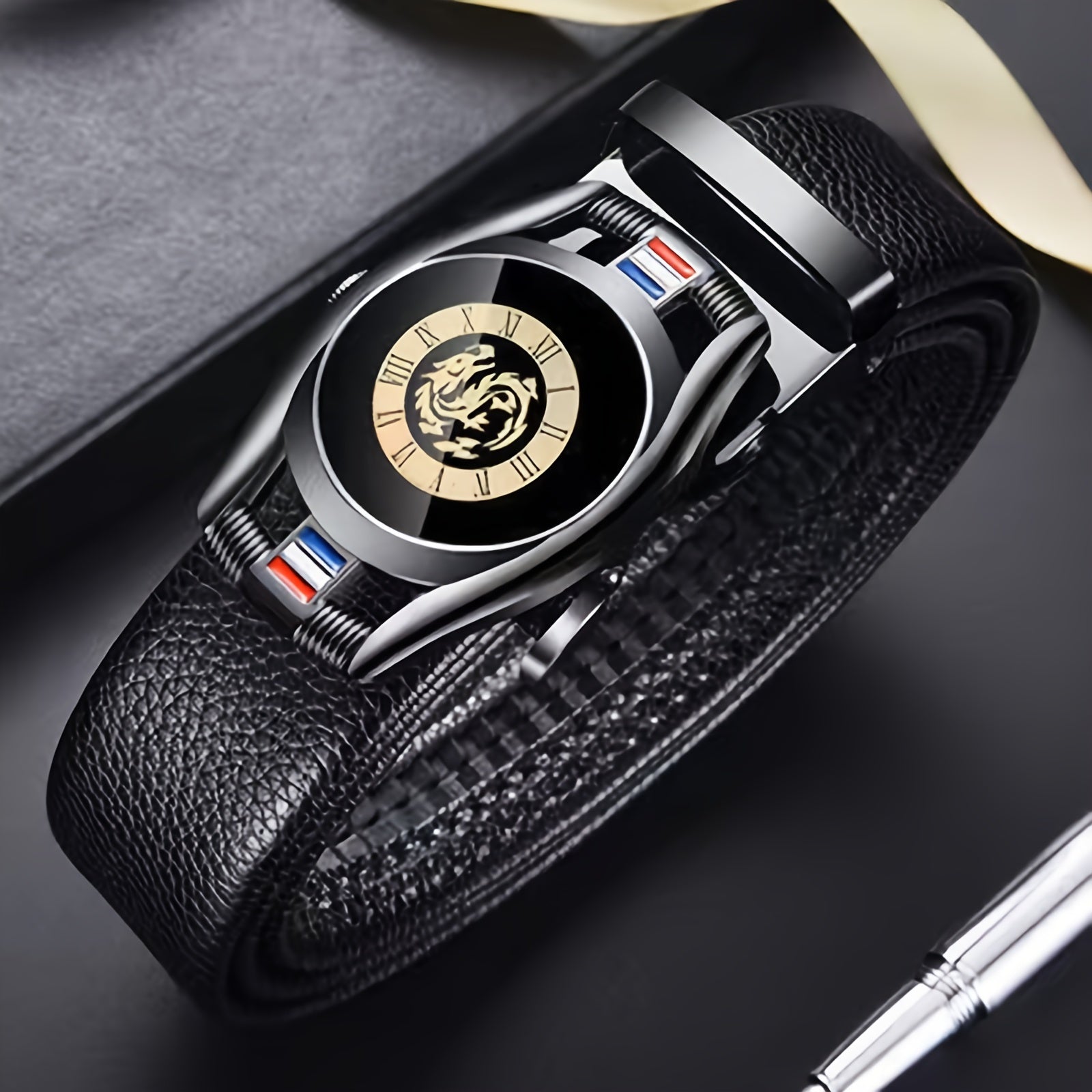 Men's Belt Dragon Clocks Sports Car Automatic Buckle Belt