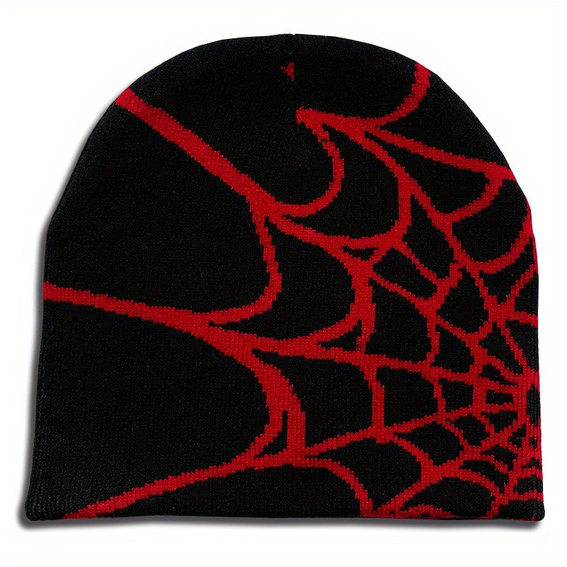 Y2K Gothic Spider Pattern Knitted Hat Beanie Winter Warm Beanies