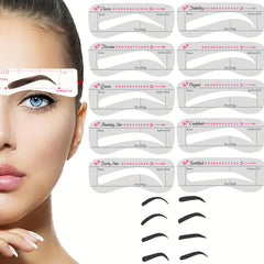 10Pcs Eyebrow Stencils Kit Professional Portable Shaping Stencils