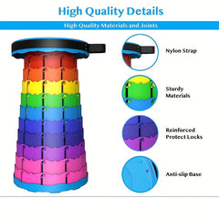 Portable Folding Stool Sturdy Retractable Camping Hiking Garden BBQ