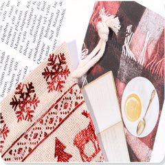 24pcs Burlap Christmas Drawstring Bags Small Linen Treat Bags