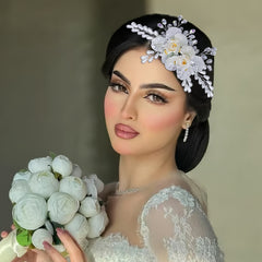 Bohemian Floral Hair Comb Wedding Bridal Accessory with Roses & Accents